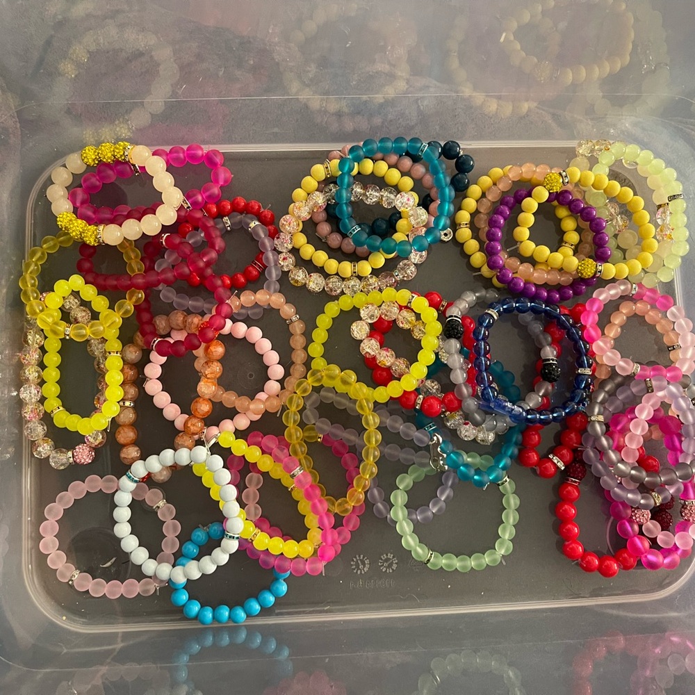 Colorful Kids Beaded Bracelets Set